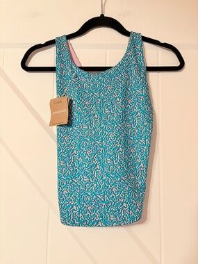 Patagonia Reversible Tank NWT Sea Texture Subtidal Blue HeiQ Pure Odor Control M
